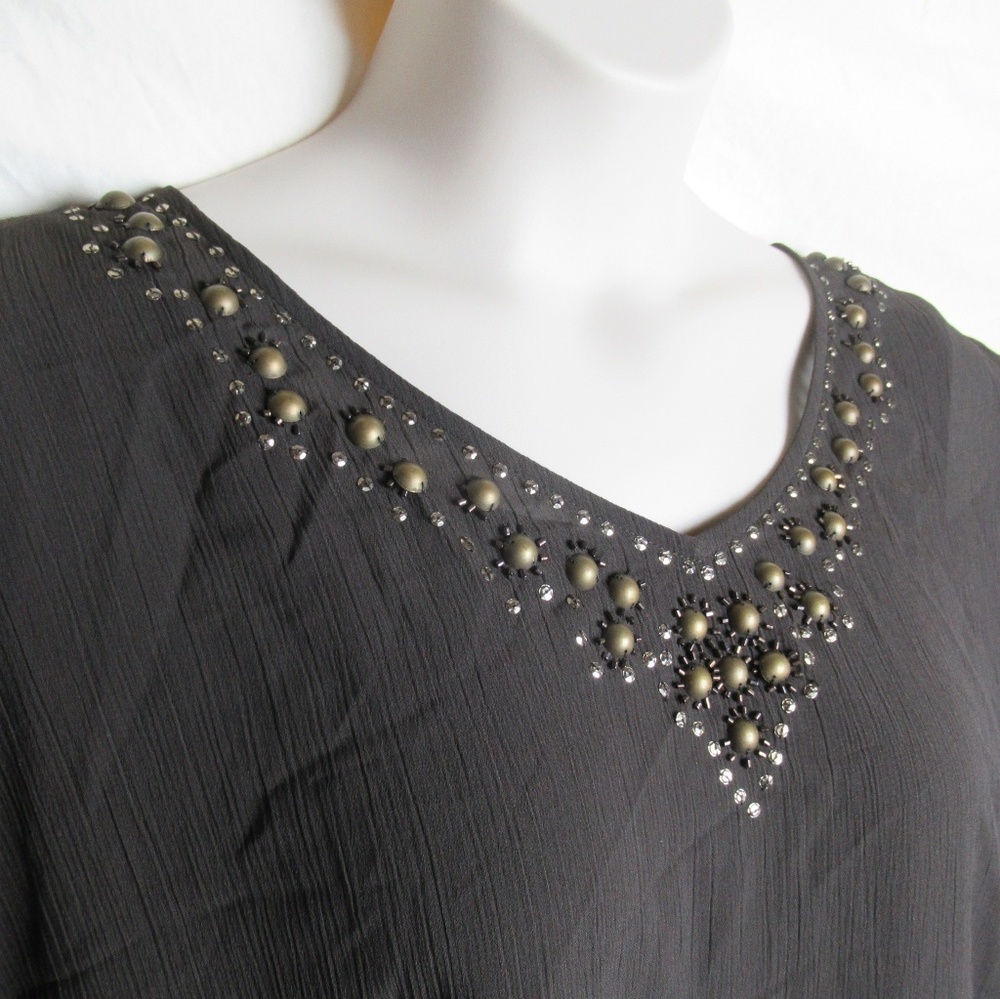 Brown Butterfly Sleeve Top (5x or 34/36W)